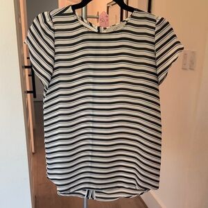 LOFT Monochrome Striped Blouse